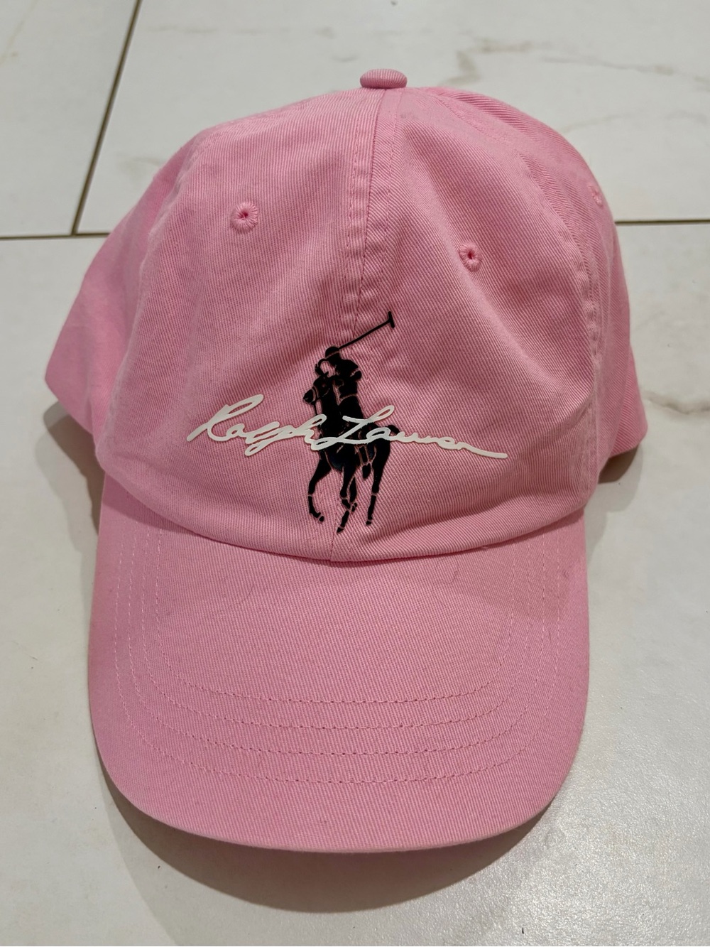 Ralph Lauren Pink Embroidered Polo Player Cap